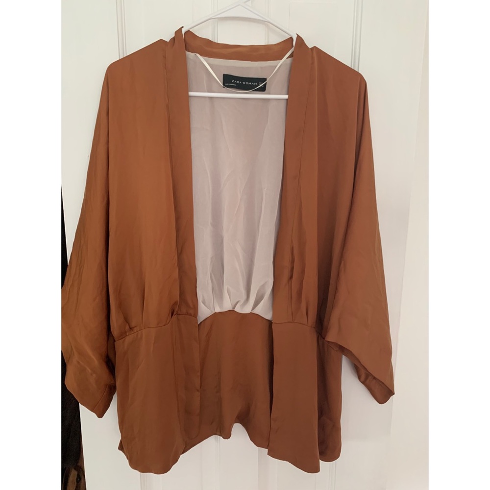 Copper brown short kimono